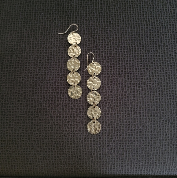 Gold💛 Filled Hammered🔨 Quintuplet5️⃣ Disc📀 Earrings - NWOT - Picture 3 of 10